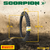 Pirelli Scorpion 70/100-19 42M MX Mid Soft Front Motocross Dirt Bike Tire with Keychain